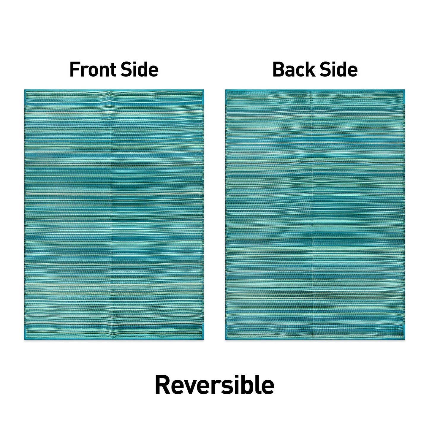 Tapis d'extérieur réversibles en plastique à rayures contemporaines