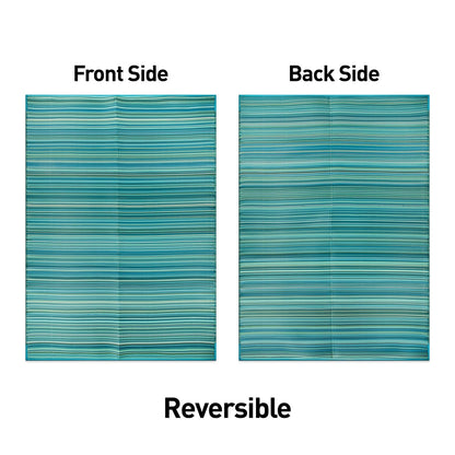 Tapis d'extérieur réversibles en plastique à rayures contemporaines