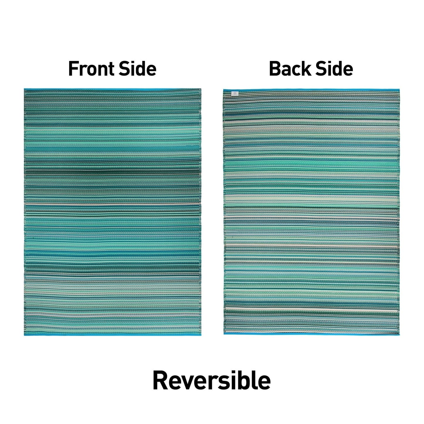 Tapis d'extérieur réversibles en plastique à rayures contemporaines