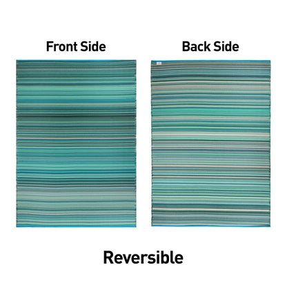 Tapis d'extérieur réversibles en plastique à rayures contemporaines