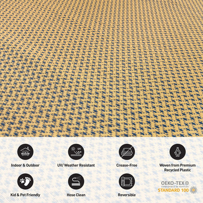 Tapis d'extérieur réversibles en plastique solide et contemporain