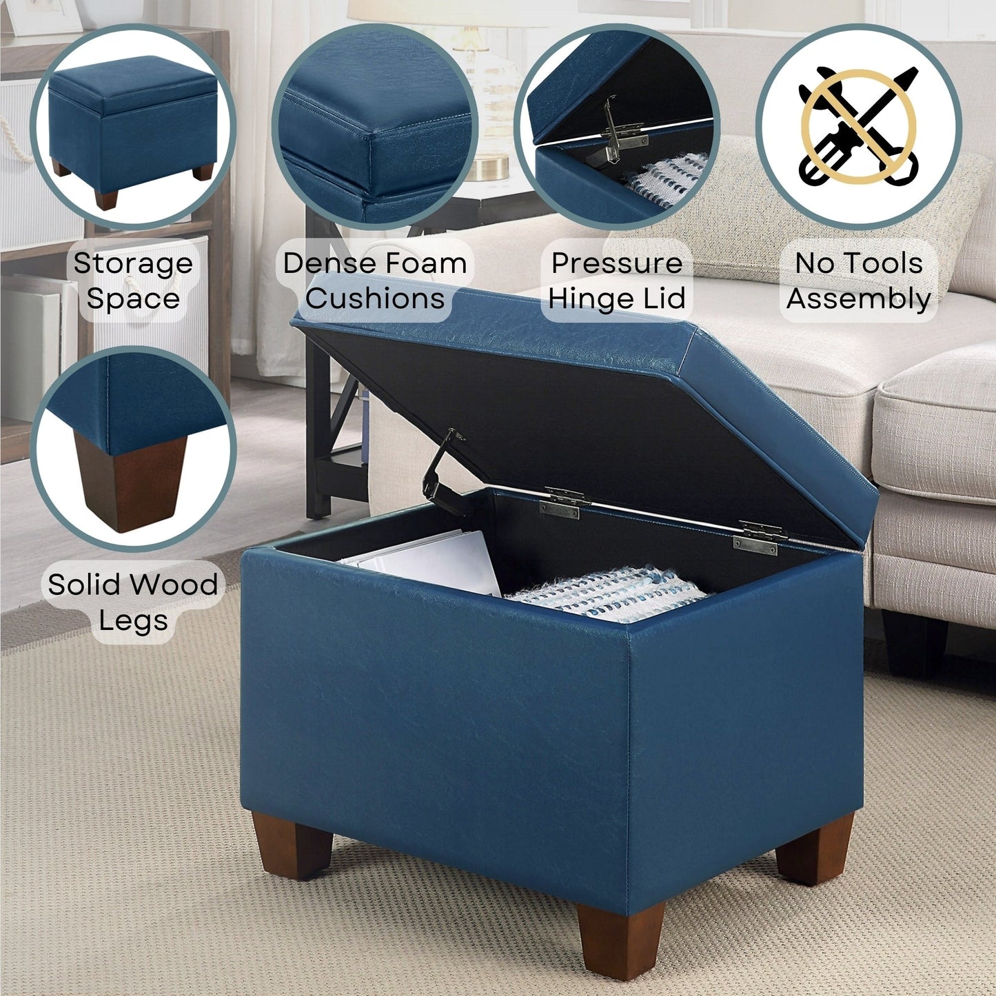 Convenience Concepts Madison Storage Ottoman