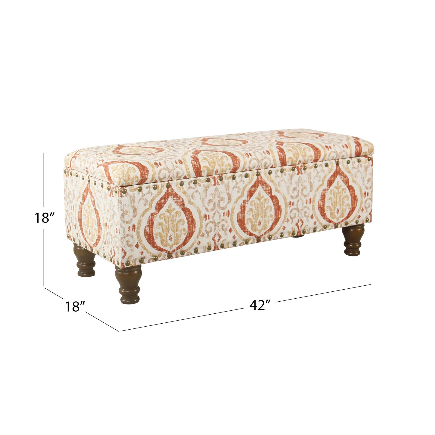 Copper Grove Muscari Upholstered Storage Bench with Nailhead Trim