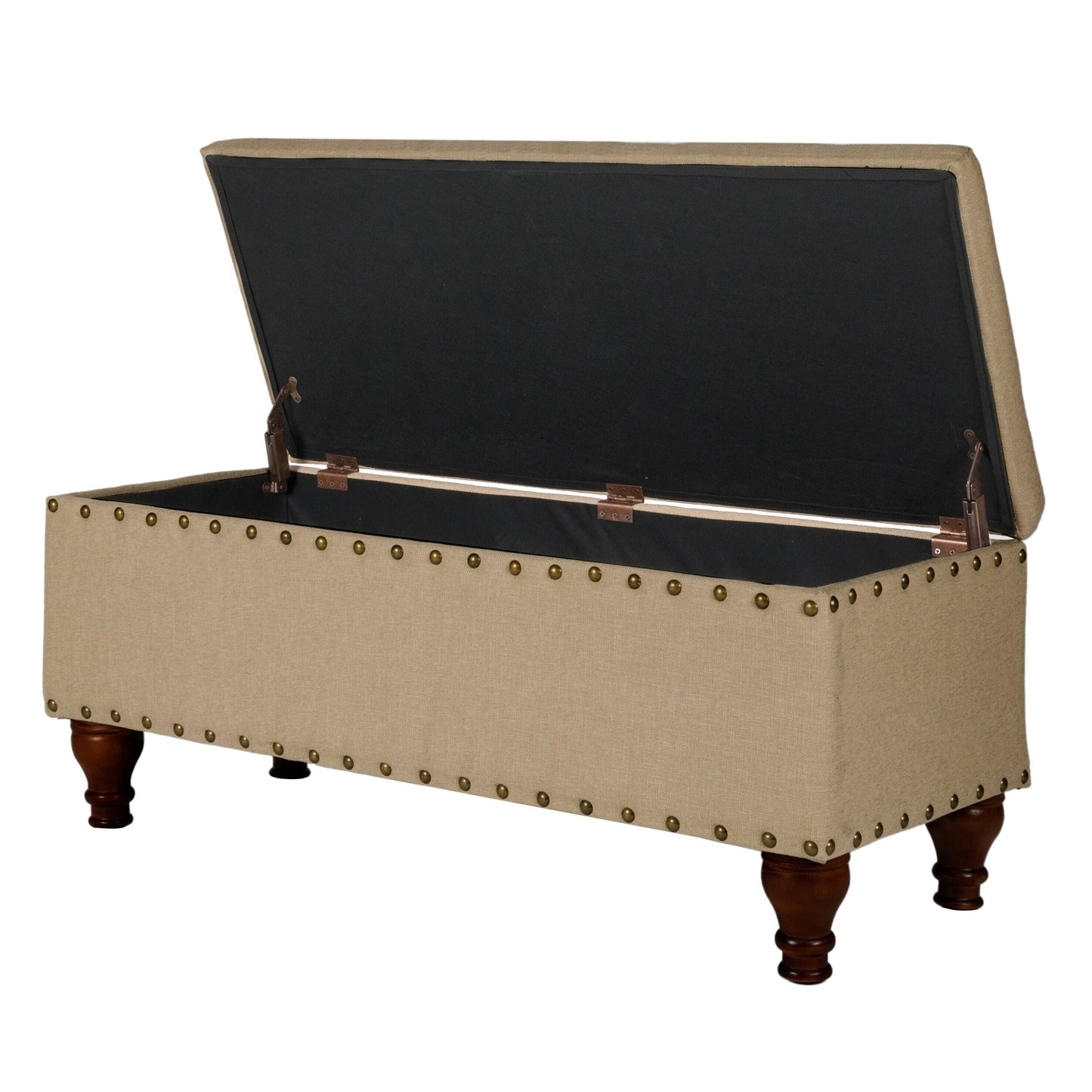 Copper Grove Muscari Upholstered Storage Bench with Nailhead Trim