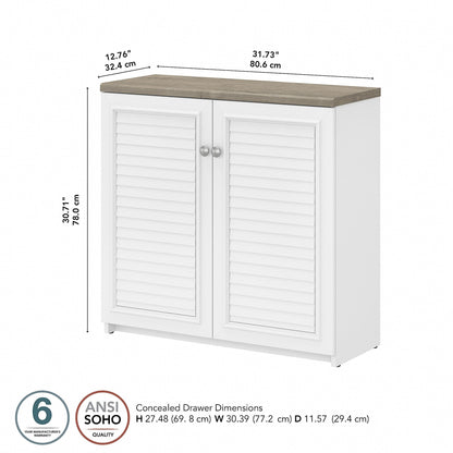 Armoire de rangement Fairview avec portes et étagères par Bush Furniture - 31,73 L x 12,76 l x 30,71 H