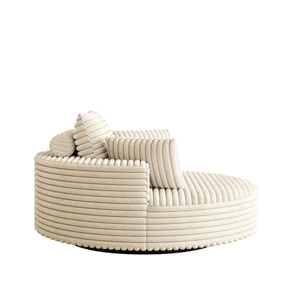 Corduroy Chenille Foam Single Swivel Chair