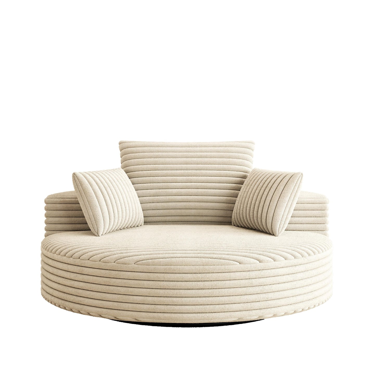 Corduroy Chenille Foam Single Swivel Chair