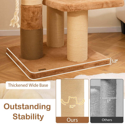 Arbre à chat Costway 65 pouces haut pour intérieur avec perchoir rembourré autonettoyant - Voir les détails