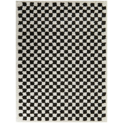 Covey Plush Checkered Thick Shag Area Rug
