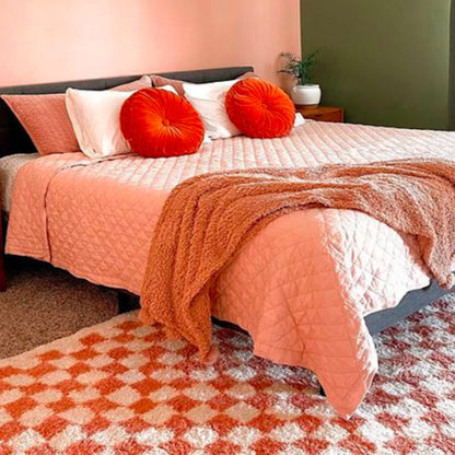 Covey Plush Checkered Thick Shag Area Rug