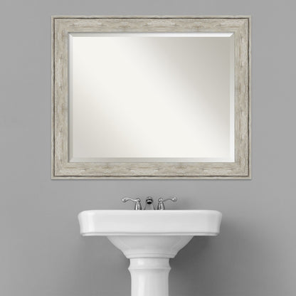 Miroir mural biseauté pour salle de bain - Cadre métallique craquelé