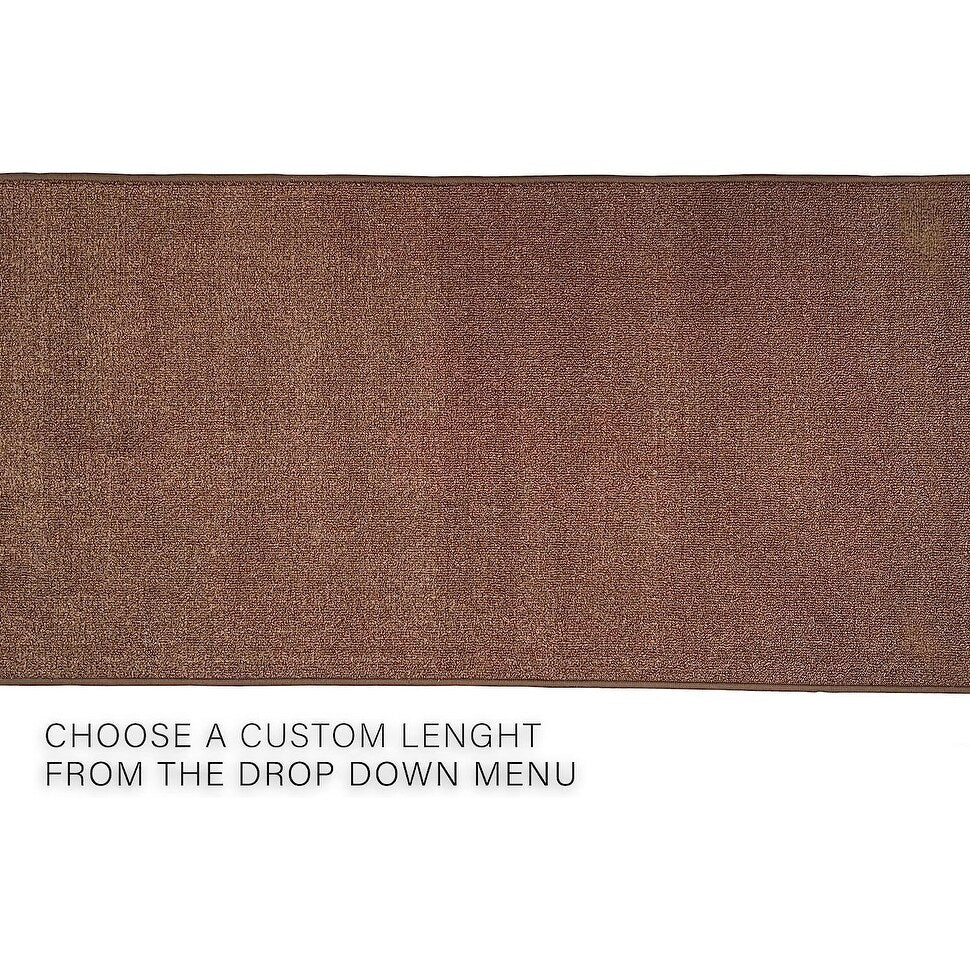 Custom Size Solid Design Beige,Brown,Red Color Non-Slip Rubber Backing- 26 Inch Wide x Your Choice of Length Runner Rug