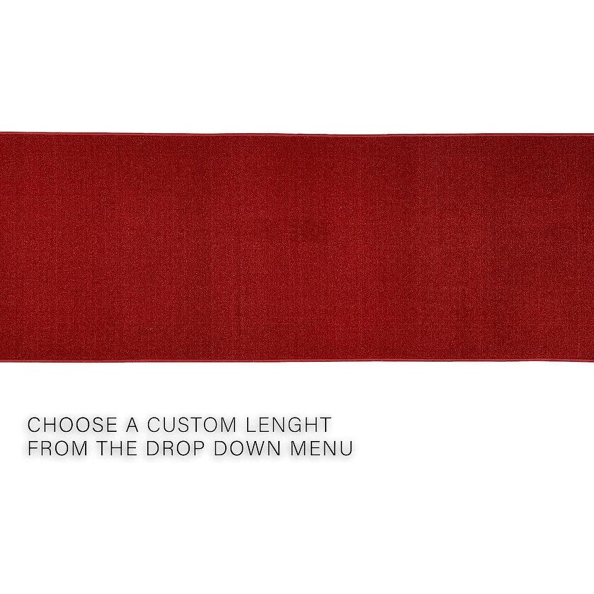 Custom Size Solid Design Beige,Brown,Red Color Non-Slip Rubber Backing- 26 Inch Wide x Your Choice of Length Runner Rug