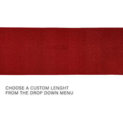 Custom Size Solid Design Beige,Brown,Red Color Non-Slip Rubber Backing- 26 Inch Wide x Your Choice of Length Runner Rug