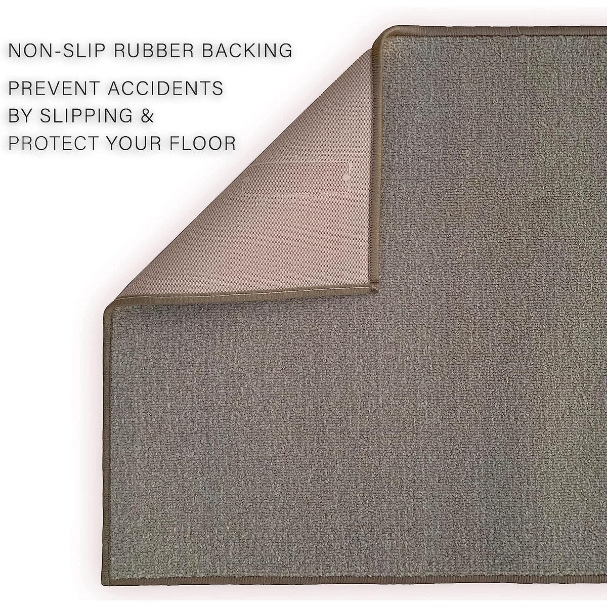 Custom Size Solid Design Beige,Brown,Red Color Non-Slip Rubber Backing- 26 Inch Wide x Your Choice of Length Runner Rug
