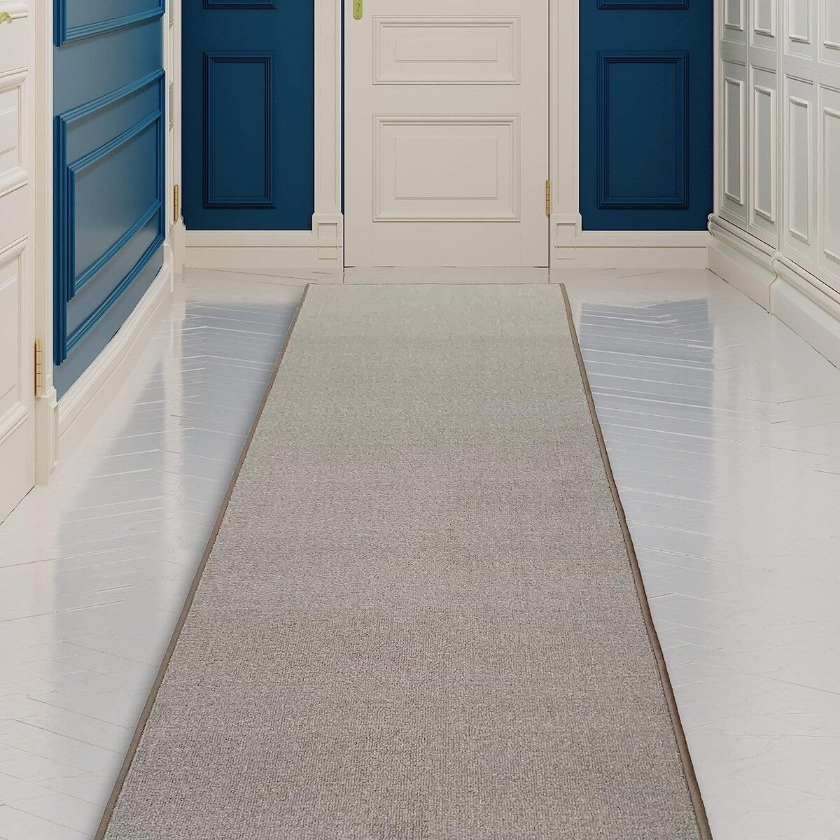 Custom Size Solid Design Beige,Brown,Red Color Non-Slip Rubber Backing- 26 Inch Wide x Your Choice of Length Runner Rug