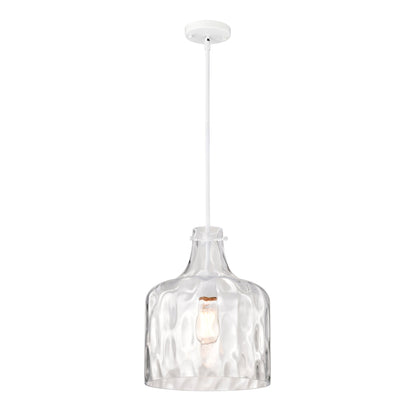 Daelan Clear Dimpled Glass Single Light Pendant Light - 12in
