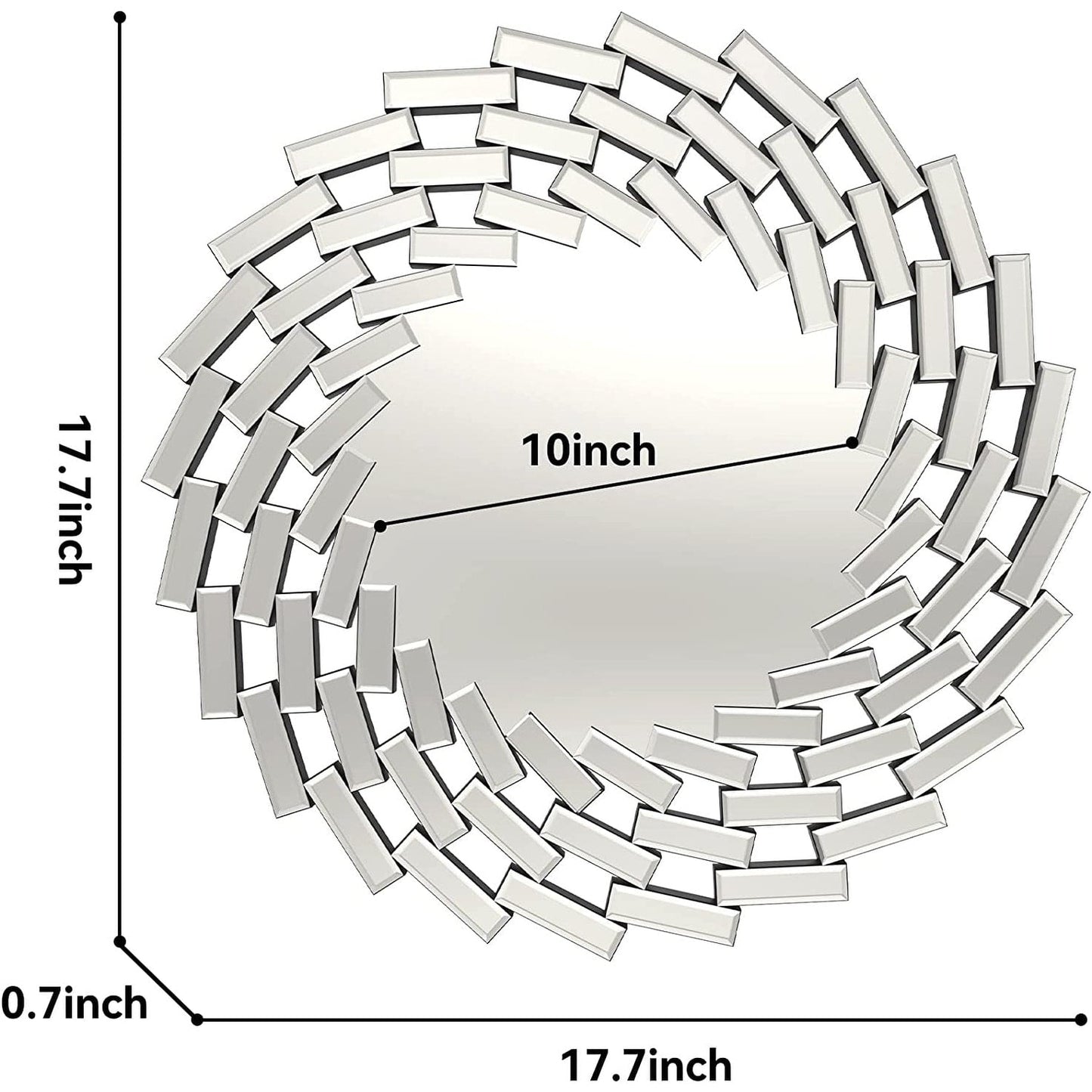 Miroir mural en forme de soleil Miroir d'appoint rond