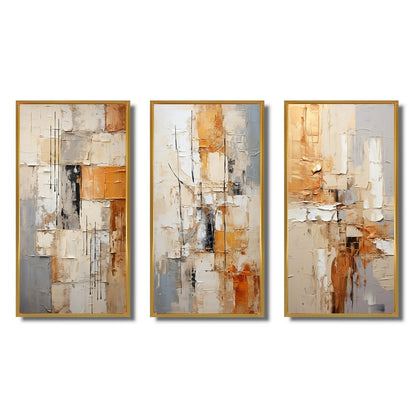 Designart Abstraction I Abstract Framed Wall Art Set Of 3 Frame Gallery Wall Set For Home Decor