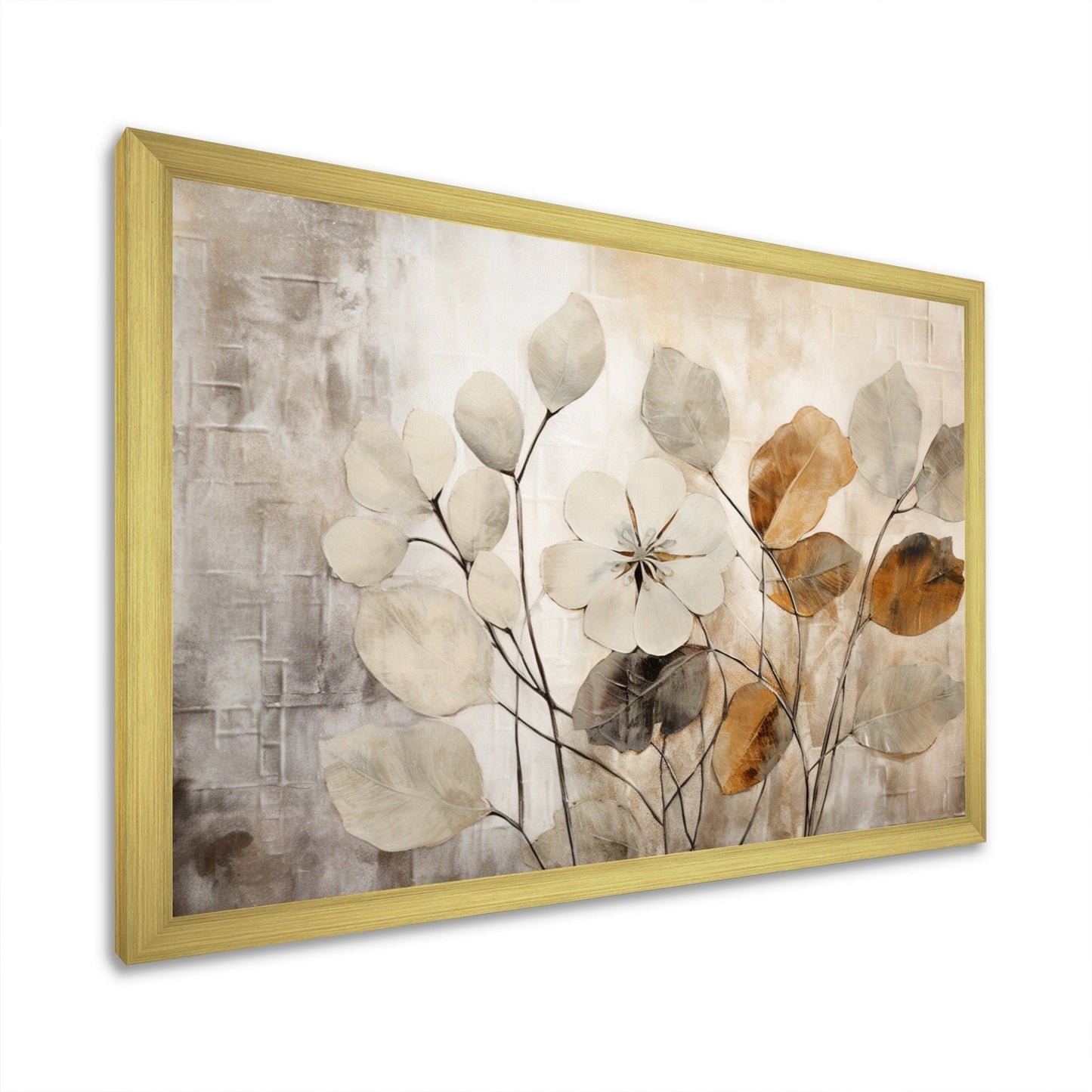 Impression sur toile encadrée Designart Beige Botanical Impressions III Abstract Botanicals