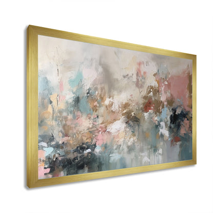 Designart Brushstroke Abstract Painting I Abstract Framed Wall Art For Living Room