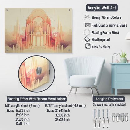 Designart White And Blue Wave Papercut Style III Coastal Waves Gloss Wall Decor - Coastal Acrylic Wall Art For Bedroom