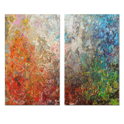 Designart Board Stained Abstract Art Abstract Canvas Wall Art Print 2 Piece Set