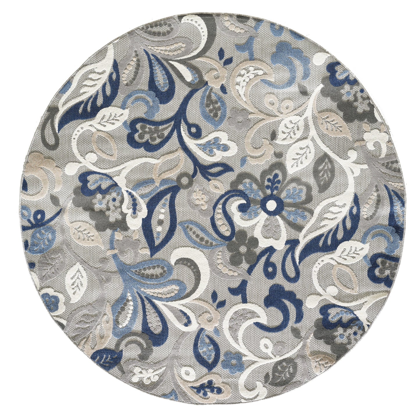 Tapis d'intérieur/extérieur texturé floral Domani Napa