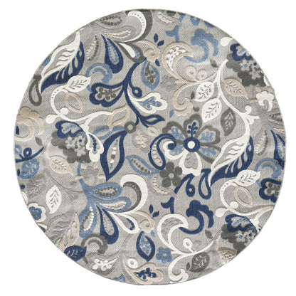 Tapis d'intérieur/extérieur texturé floral Domani Napa