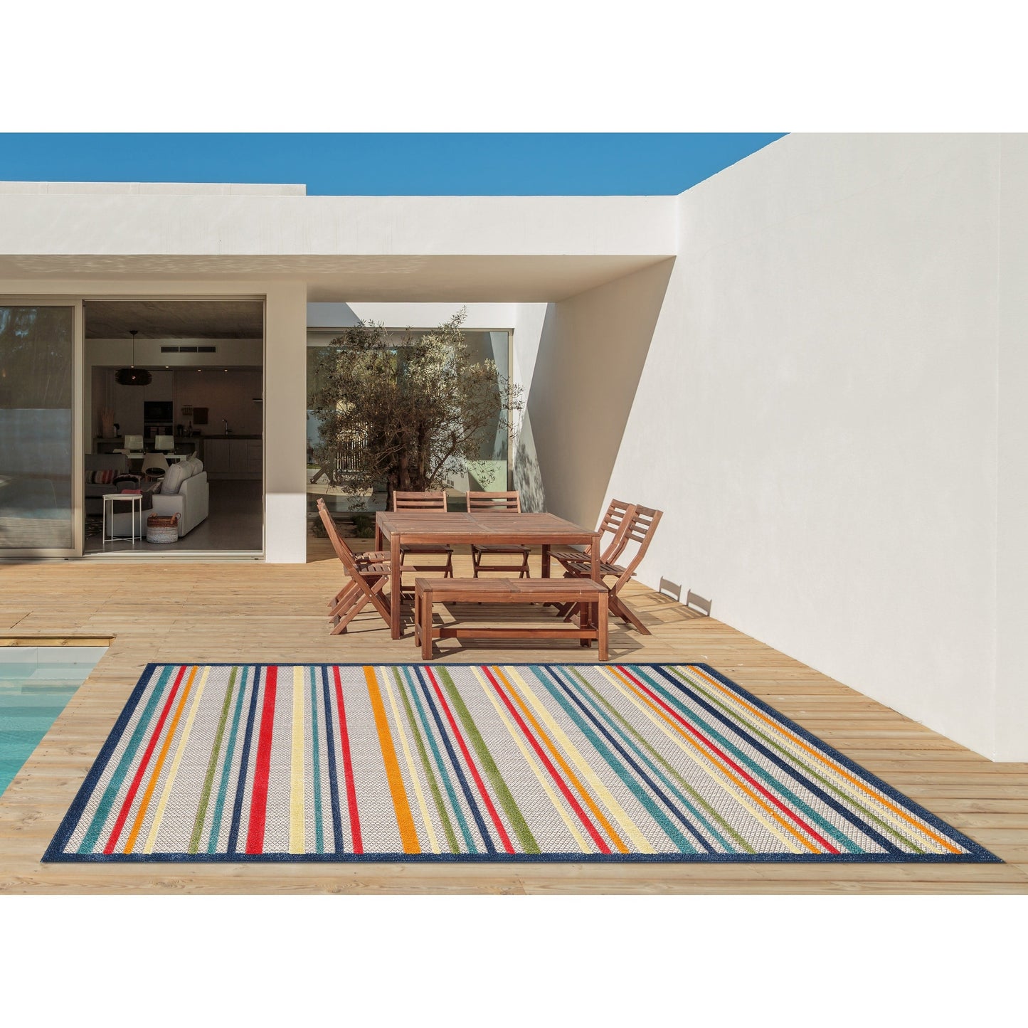 Tapis d'intérieur/extérieur Domani Napa Summer Stripe