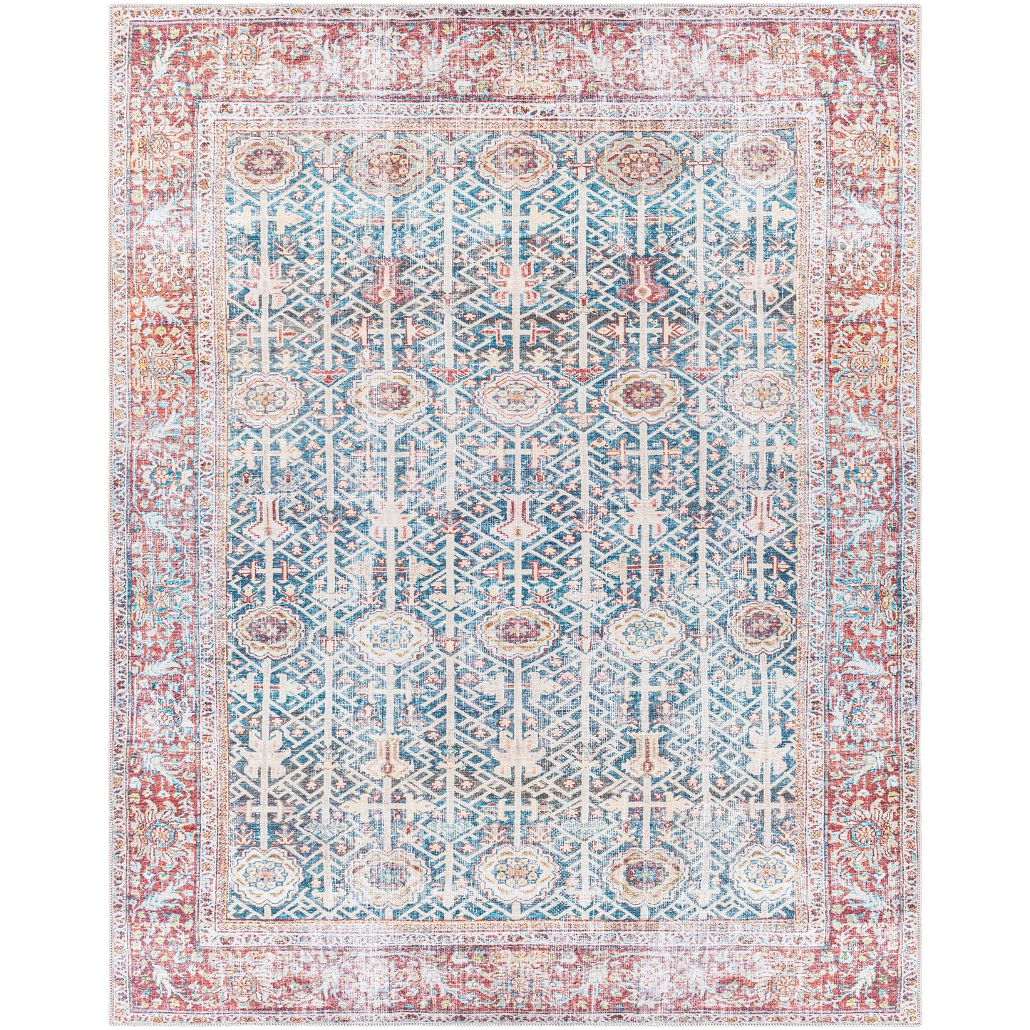 Tapis traditionnel vintage lavable en machine Domitian de Artistic Weavers