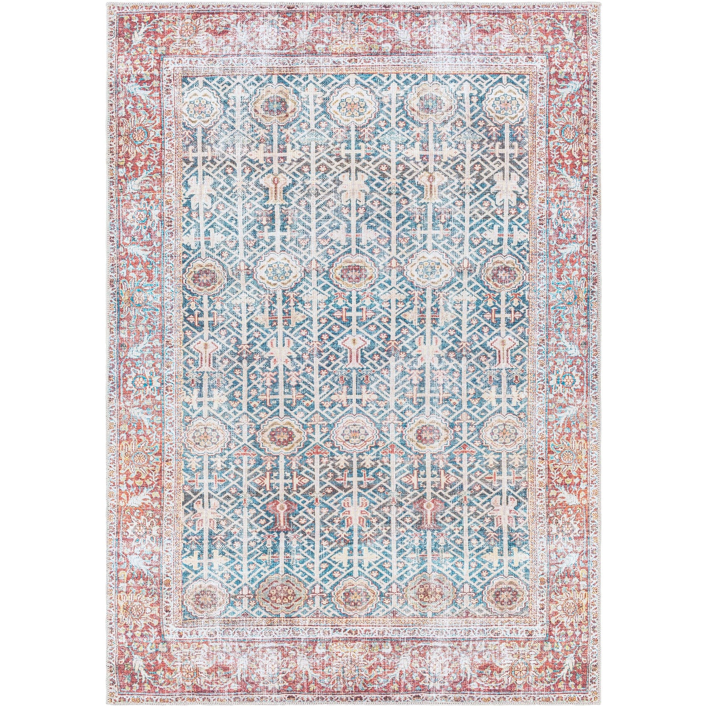 Tapis traditionnel vintage lavable en machine Domitian de Artistic Weavers
