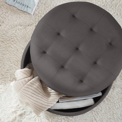 Donovan Tufted Round Storage Ottoman