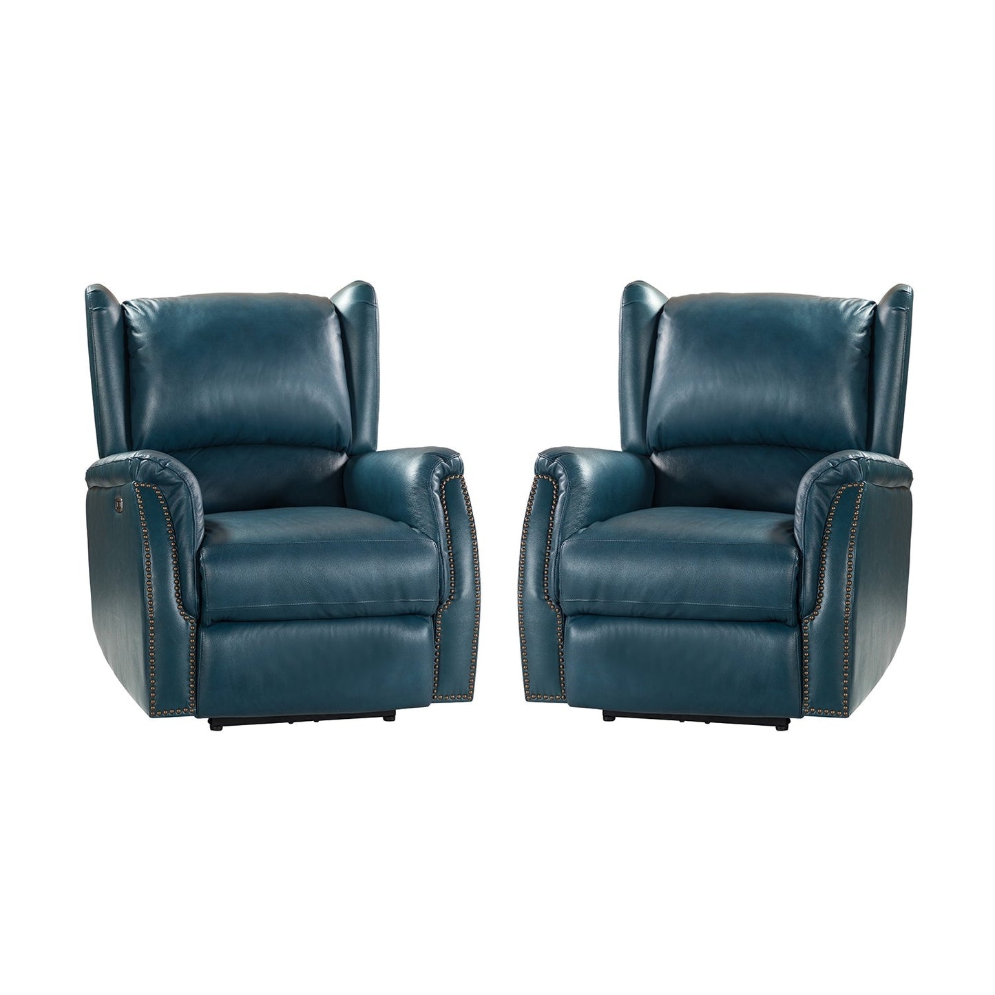 Eduardo Genuine Leather Power Recliner with USB Port Set of 2