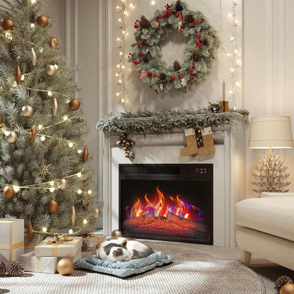 Foyer électrique encastrable avec chauffage réglable, luminosité, minuterie et protection contre la surchauffe, 1 400 W, homologué CSA