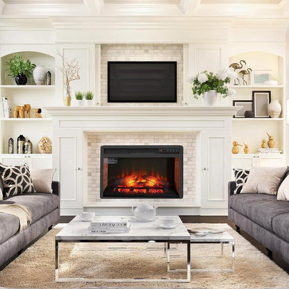 Foyer électrique encastrable avec chauffage réglable, luminosité, minuterie et protection contre la surchauffe, 1 400 W, homologué CSA