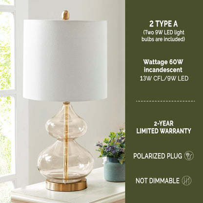 Ellipse Curved Gourd Glass Table Lamp, Set of 2