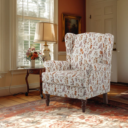 Fauteuil d'appoint moderne Erommy, fauteuil à dossier haut, canapé simple en tissu rembourré avec pieds en bois pour le salon