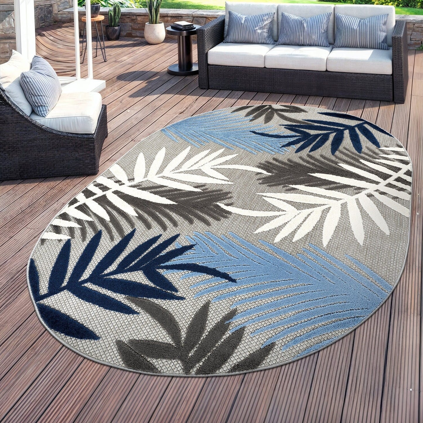 Tapis d'intérieur/extérieur en feuilles de palmier Evora