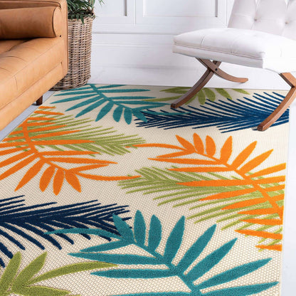 Tapis d'intérieur/extérieur en feuilles de palmier Evora