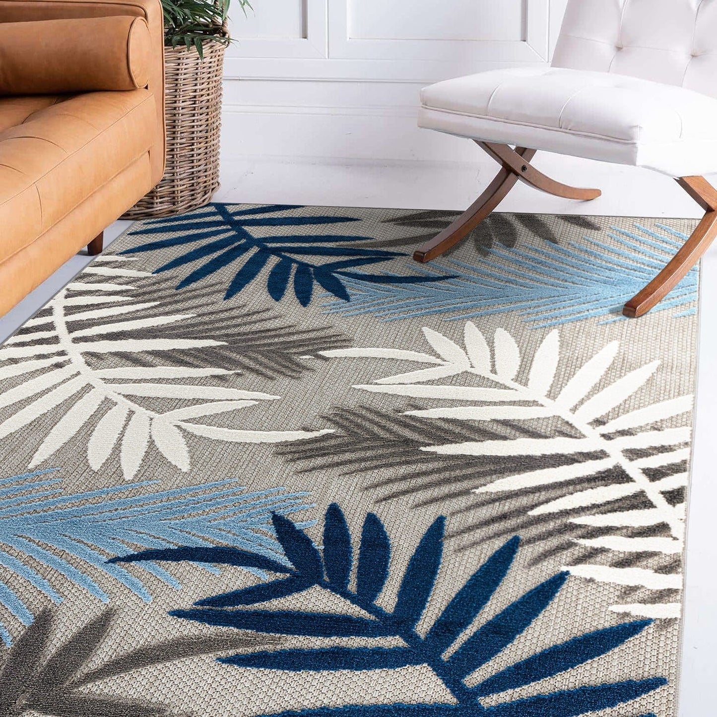Tapis d'intérieur/extérieur en feuilles de palmier Evora