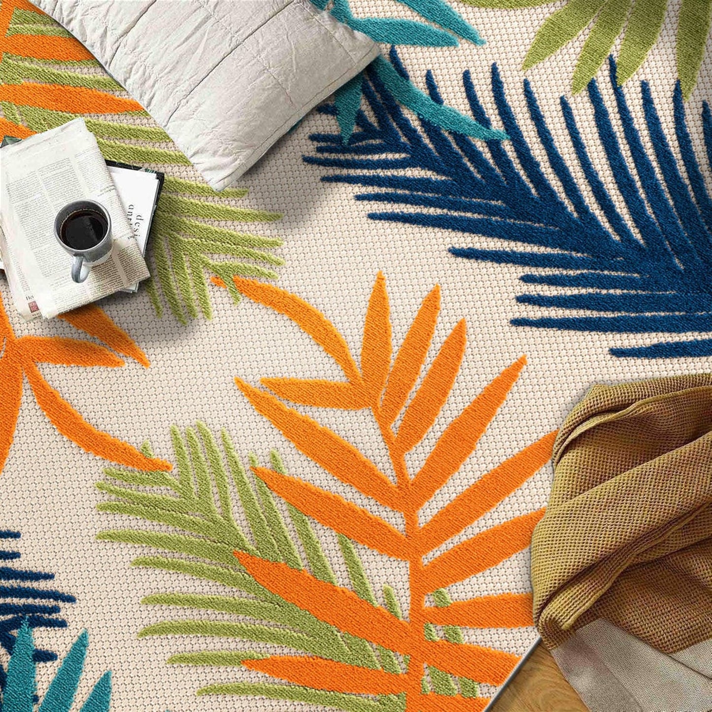 Tapis d'intérieur/extérieur en feuilles de palmier Evora