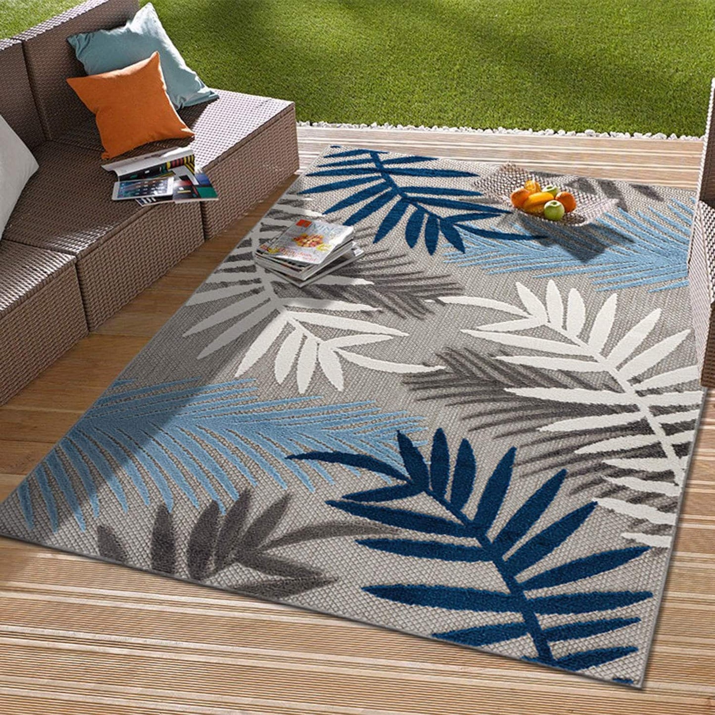 Tapis d'intérieur/extérieur en feuilles de palmier Evora