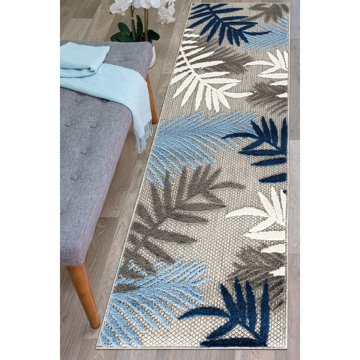 Tapis d'intérieur/extérieur en feuilles de palmier Evora