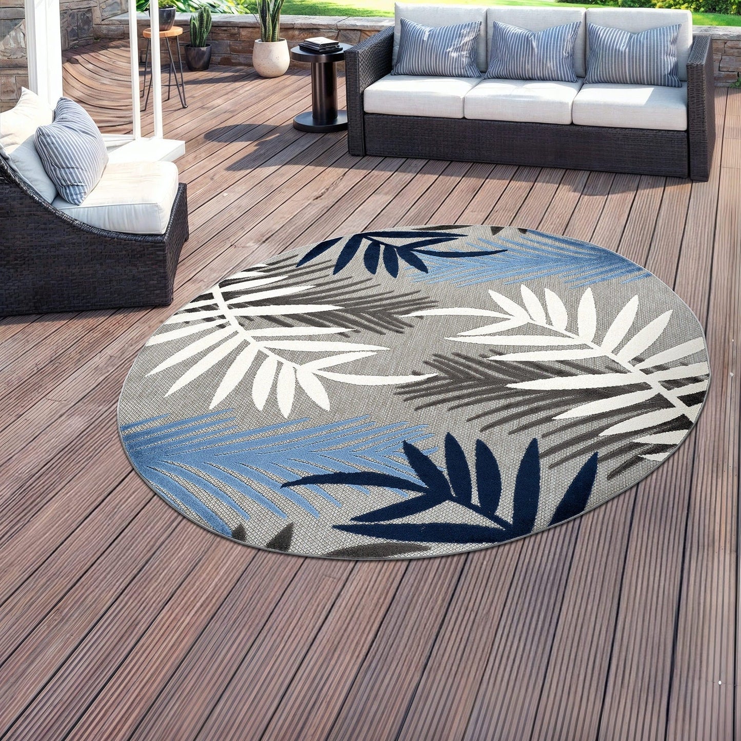 Tapis d'intérieur/extérieur en feuilles de palmier Evora
