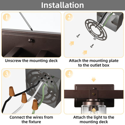 Applique murale de salle de bain ExBrite Farmhouse à 3 lumières, en fer noir à intensité variable