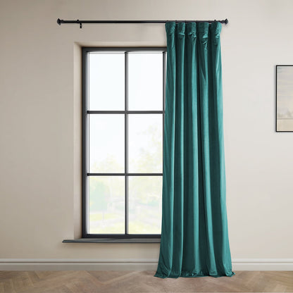 Exclusive Fabrics Heritage Plush Velvet Room Darkening Curtain (1 Panel) - Luxurious Single Drapery for Enhanced Room Darkening