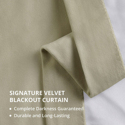 Exclusive Fabrics Signature Extra Wide Blackout Velvet Curtains (1 Panel) - Luxurious Blackout Drapes