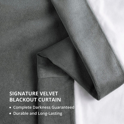 Exclusive Fabrics Signature Extra Wide Blackout Velvet Curtains (1 Panel) - Luxurious Blackout Drapes