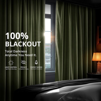 Exclusive Fabrics Signature Extra Wide Blackout Velvet Curtains (1 Panel) - Luxurious Blackout Drapes